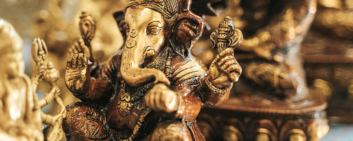 Gold statue of the Hindu god Ganesha