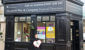 Front of Elizabeth Way & Co Funeral Directors showing black signage