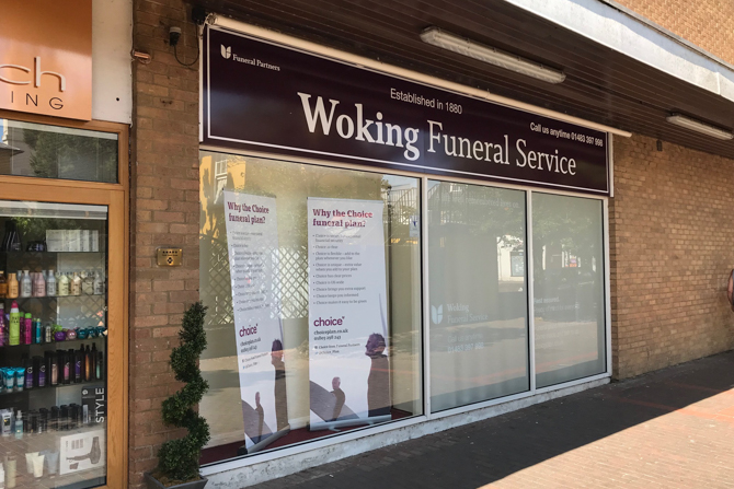Front of Woking Funeral Service in Knaphill