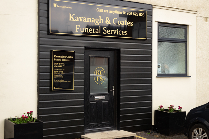 Front of Kavanagh & Coates Funeral Services in Heywood