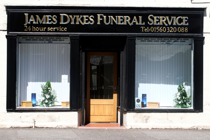 Front of James Dykes Funeral Service in Newmilns
