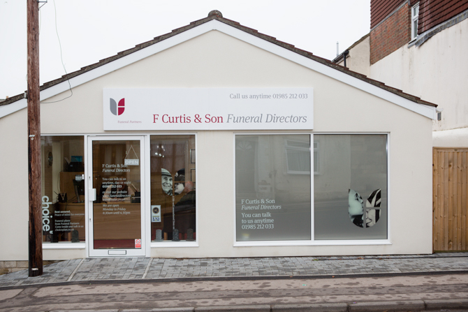 Front of F Curtis & Son Funeral Directors in Warminster