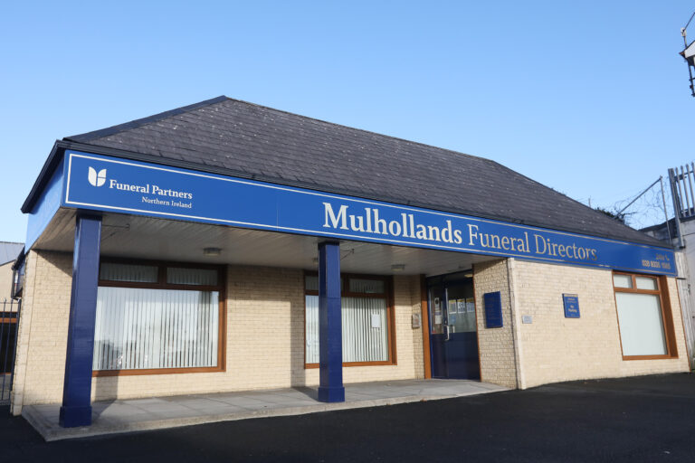 Front of Mulhollands Funeral Directors in Carrickfergus