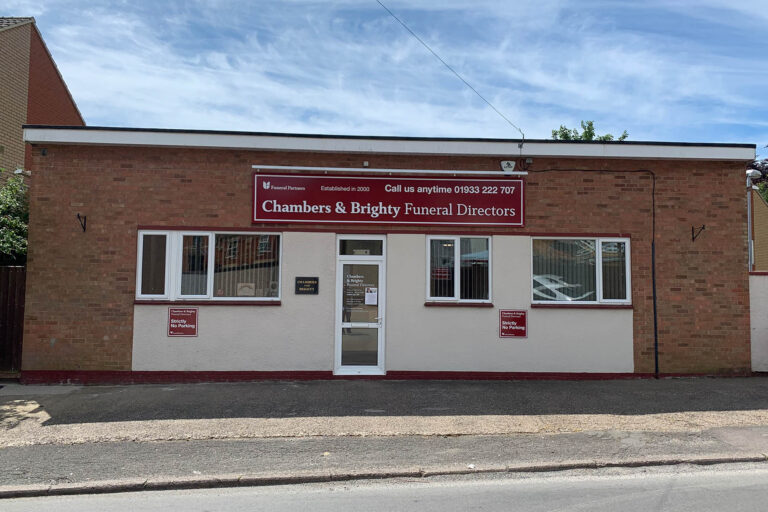 Front of Chambers & Brighty Funeral Directors in Wellingborough