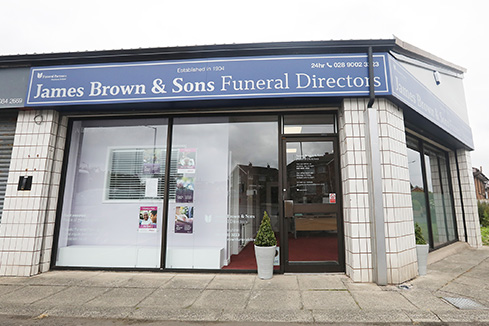 Front of James Brown & Sons Funeral Directors in Newtownabbey