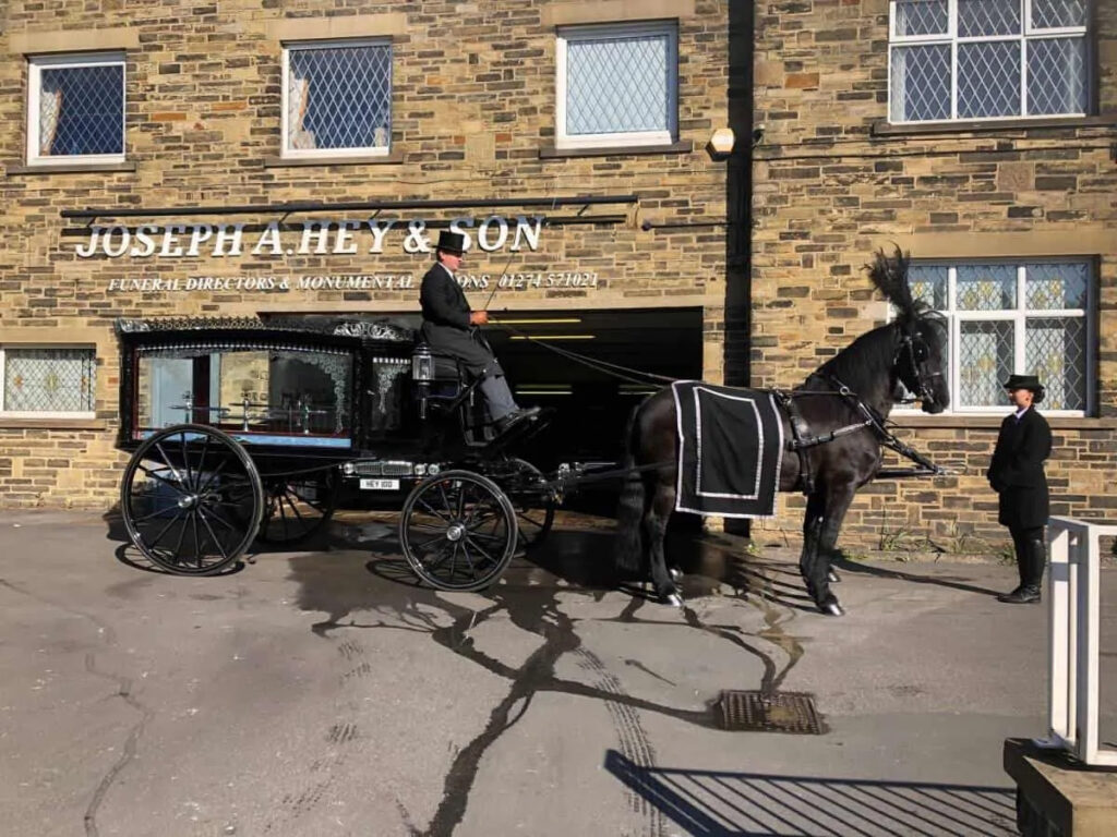 Joseph A Hey horse-drawn funeral in Bradford