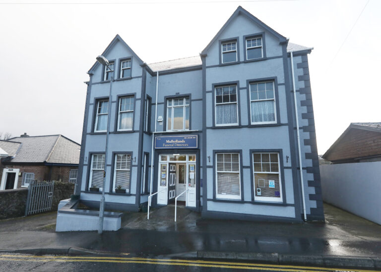 Front of Mulhollands Funeral Directors in Larne