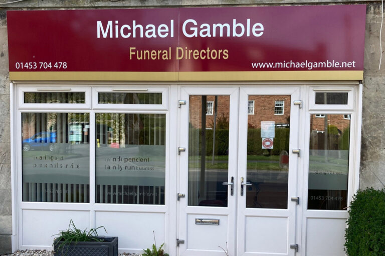 Front of Michael Gamble Funeral Directors in Stonehouse