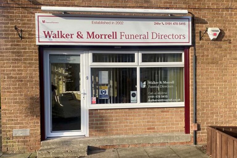 Front of Walker & Morrell Funeral Directors in Gateshead