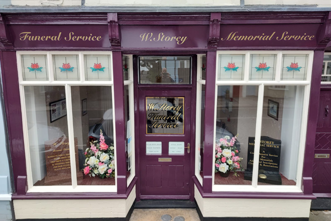Front of W. Storey Funeral Service in Guisborough