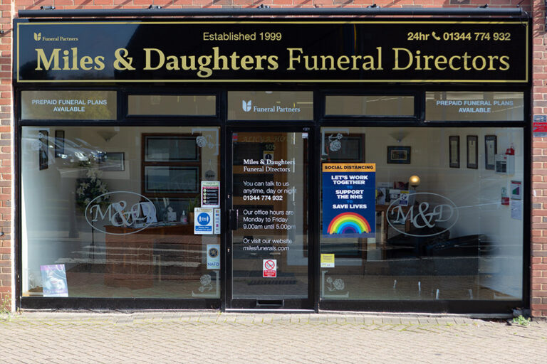 Front of Miles & Daughters Funeral Directors in in Crowthorne
