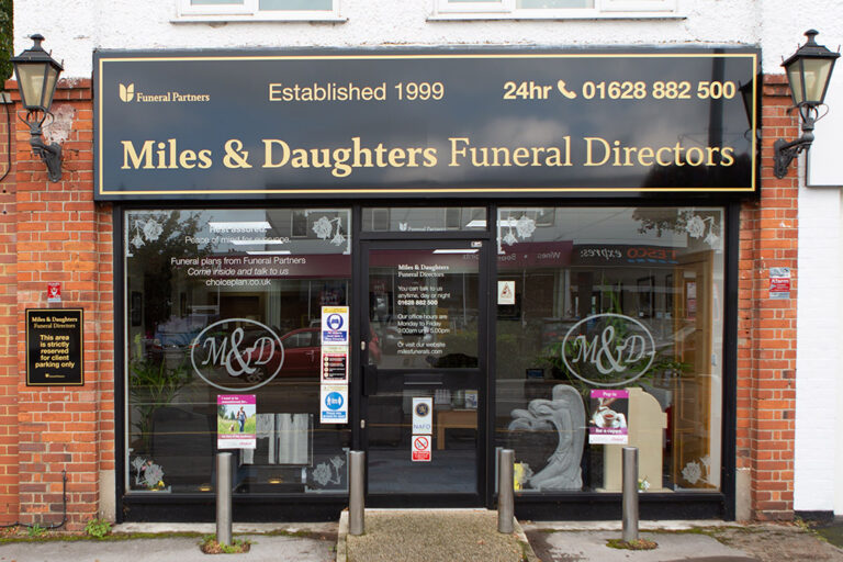 Front of Miles & Daughters Funeral Directors in Maidenhead