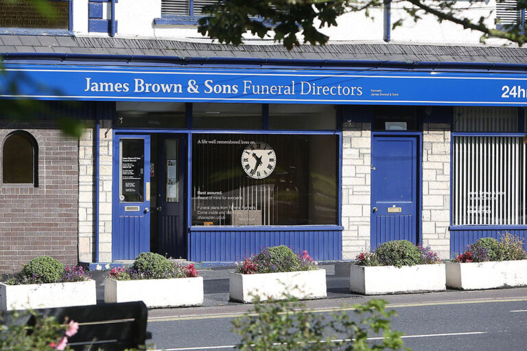 Front of James Brown & Sons Funeral Directors in Dunmurry