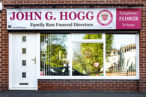 Front of John G Hogg Funeral Directors in Farringdon