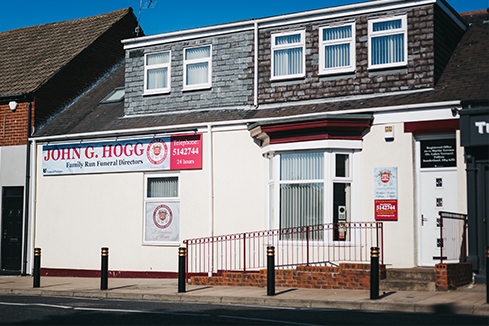 Front of John G Hogg Funeral Directors in Pallion