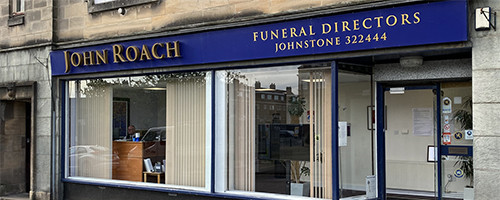 Front of John Roach Funeral Directors in Johnstone