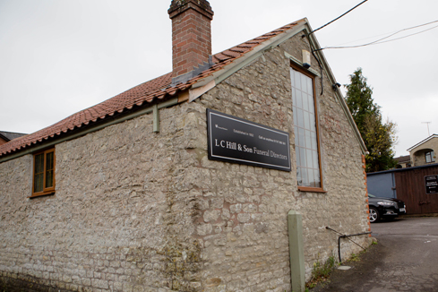 Front of L C Hill and Son Funeral Directors in Mere