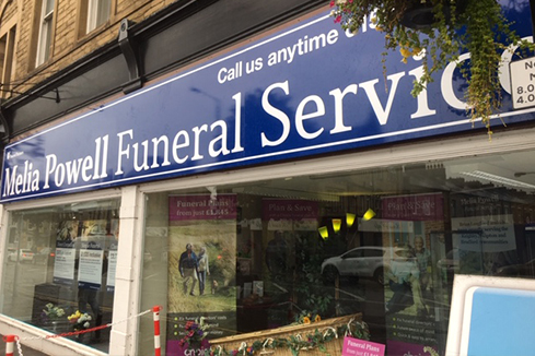 Front of Melia Powell Funeral Service in Keighley