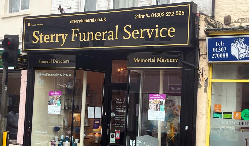 The outside of Sterry Funeral Service's Folkestone branch.
