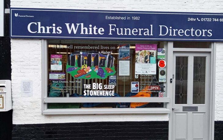 The outside of Chris White Funeral Directors Wilton branch.