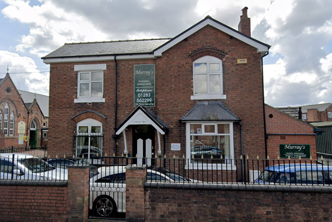 Front of Murray's Funeral Directors in Burton on Trent